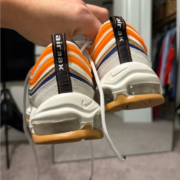 Nike Air Max 97 Frank Rudy Cream and Orange Sneakers Men’s size 8 NEW - Picture 8 of 10